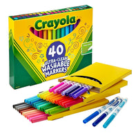 Marqueurs de lignes fines lavables Crayola, paquet de 40-Les marqueurs lavables Crayola sont maintenant ULTRA LAVABLES