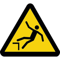 Accuform Signs - Étiquettes De Sécurité Avertissement Iso - Danger De Chute, 4po x 4po, Vinyle, Pictogramme-Type d'affichage Adhésif