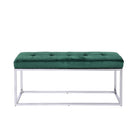 Plata Decor - Cisne Chome Banc avec Velvet Top - Vert-Banc d'intérieur rembourré