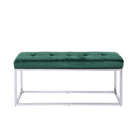 Plata Decor - Cisne Chome Banc avec Velvet Top - Vert-Banc d'intérieur rembourré
