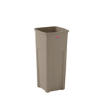 Déchets Rubbermaid Untouchable, Beige, 87 1/10L, 16,5" L x 15,5" W x 30,9" H-Durable et résistant aux fissures, même dans des conditions intérieures/extérieures difficiles.