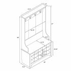 Prepac – Porte-manteaux avec compartiments pour chaussures, blanc - (WSOG-0011-1)-Côtés à contour et moulures décoratives