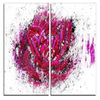 Designart – Impression sur toile, rose rose, 40 larg. x 40 haut. (po), 2 panneaux (PT3403-2-40-40)-Impression