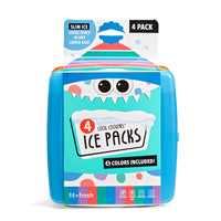 Fit & Fresh – Ensemble de 4 pains de glace réutilisables Cool Coolers-Idéal pour un usage quotidien. Chaque pain de glace mesure 4,75 x 4,75 x 0,25 (po)