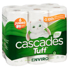 Cascades Tuff Enviro - Rouleaux Essuie-tout -  tailles multiples - 2 épaisseurs - 105 Feuilles - Blanc - Paquet de 6-6 rouleaux/paquets