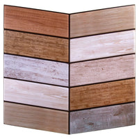 CTG Brands – Carreaux muraux « pelez et collez », chevrons patinés tuile 3D, 11,8 po x 11,8 po, multicolore, paq./6-Ensemble : livré dans une boîte de 6 feuillets de carreaux muraux en 3D de qualité supérieure, adaptés aux surfaces lisses et propres