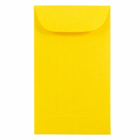 JAM Paper Enveloppes Colourées #6 Coin Commerciales - 3,375" x 6" - Jaune recyclé - Paquet de 50-Couleur : enveloppes jaunes pour pièces de monnaie.