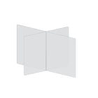Diviseur de table à 4 voies Mark Maker - 47,5" L x 36" L x 23,5" H - Acrylique transparent 1/4" - Pas de traversées-Distanciation sociale jusqu'à 4 personnes