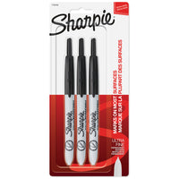 Sharpie - Marqueurs permanents − Pointe rétractable ultra-fine − Noir − Paquet de 3-Pas de capuchon, pas de problème - il suffit de cliquer   