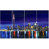 Design Art – Tableau sur toile, Toronto la nuit, 28 x 48 (PT2017-271)-Imprimé