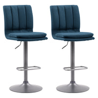 CorLiving - Tabouret de bar touffeté  réglable tapissé bleu Palmer - lot de 2-Recouvert d'un tissu touffeté durable bleu foncé