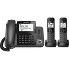 Panasonic - Téléphone numérique avec/sans fil avec répondeur et 2 combinés (KXTGF352M)-Comprend la base avec fil et deux combinés supplémentaires