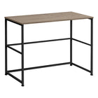 Monarch Specialties - 7777 Bureau 40 po - Taupe Fonce/Metal Noir-Bureau spacieux dans une finition laminée faux bois taupe foncé et élégante