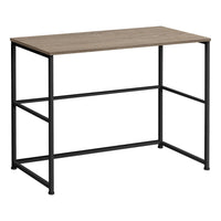 Monarch Specialties - 7777 Bureau 40 po - Taupe Fonce/Metal Noir-Bureau spacieux dans une finition laminée faux bois taupe foncé et élégante