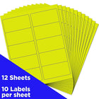 JAM Paper – Étiquettes d'adresses postales, 2 po x 4 po, jaune fluo, 3 paquets de 120-Jaune fluo