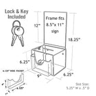 Azar Displays – Grande boîte de suggestions transparente avec pochettes, verrou et clés, 6,25 x 9 x 6,25 po (206388)-Un cadre d’affiche de 11 po de haut. est joint pour une hauteur totale de 17 1/2 po