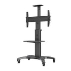 North Bayou - Support mobile de téléviseur avec tablette ajustable, pour téléviseursde 32 à 65 po - AVF1500B - Noir-Le plateau de l'appareil réglable en hauteur prend en charge les ordinateurs portables, les consoles et autres équipements audiovisuels