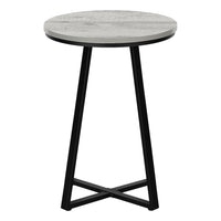 Monarch Specialties - 2176 Table D'Appoint - 22 po H/Gris/Metal Noir-Apportez une touche moderne a votre salon, bureau, salle familiale ou taniere avec cette elegante table de bout ronde en metal gris /noir