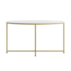 Flash Furniture - Table à café blanche de la collection Hampstead avec cadre doré mat-Finition en stratifié blanc