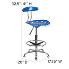 Flash Furniture – Tabouret de dessinateur éclatant avec siège tracteur, bleu vif-Appui-pieds circulaire en chrome