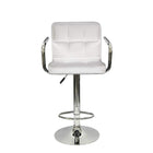Nicer Furniture - tabouret de bar hydraulique pivotant Hexagram avec accoudoirs - blanc - paquet de 2-Ensemble de 2 tabourets contemporains, recouverts de similicuir polyuréthane durable.