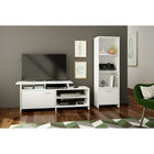 South Shore - Step One - Bibliothèque 3 tablettes avec porte - Blanc solide-Rangement ouvert et fermé: les trois casiers ouverts et l’espace de rangement fermé du bas permettent de choisir les items que vous souhaitez garder visibles et ceux que vous souhaitez camoufler. Les tablettes sont très solides, elles peuvent supporter un poids de 25 lb.