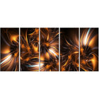 Designart – Art moderne imprimé sur toile, étoiles argentées et or, 5 panneaux (PT3039-401)-Impression