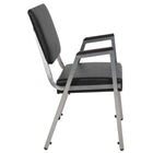 Fauteuil de réception médical bariatrique de la série HERCULES en vinyle antimicrobien noir avec dossier à panneau-Quantité de pile: 10
