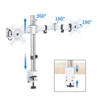 ShoppingAll - Support de bureau pour double écran LCD LED avec 2 options de montage - Blanc-Ce support de bureau entièrement réglable peut être fixé à l'aide d'une pince en C ou d'un passe-fil sur n'importe quelle surface de travail.