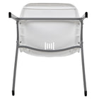 Flash Furniture - Chaise coquille ergonomique et empilable de la série HERCULES, couleur blanc avec cadre gris-Finition de cadre enduit de poudre grise avec patins en plastique