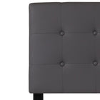 Flash Furniture - Tête de lit Lennox à une place touffetée et rembourrée en vinyle gris-Touffetée à boutons avec piquage en carré