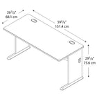 BushMD – Bureau 60 po de la collection Cubix, fini cerisier Hansen-Compatible avec la tablette pour clavier universel ou le tiroir pour fournitures de bureau (en option)