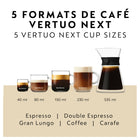 Nespresso - Machine à Café et Espresso Vertuo Next par De'Longhi - Noir Mat-Design épuré : Couleur mate pour la version Premium.