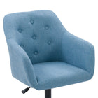Chaise de travail rembourrée capitonnée Marlowe de CorLiving - Bleu pâle-Vérin à gaz réglable à plusieurs positions