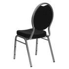 Flash Furniture – Chaise banquet empilable Hercules avec dossier à larme ajourée, tissu noir à motifs et cadre argenté, 4/paquet-Capacité de poids de 500 lb