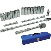 Ens. 20 douilles longues 1/2 po 6 pans-1