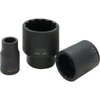 Gray Tools – Prise de 1 1/16 x 1/2 (po) à 12 pans, longueur standard, douille à choc-Taille : 1 1/16 po