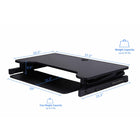 Rocelco - Plateforme surélevée de luxe pour bureau assis/debout, extra-large à hauteur réglable, 37 po, noir-8
