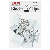 JAM Paper – Grandes pinces relieuses, 41 mm, blanc, 12/paquet (340BCwh)-Pince relieuse de 41 mm