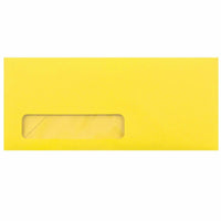 JAM Paper #10 Enveloppes à fenêtre commerciales - 4,125" x 9,5" - Jaune recyclé - Paquet de 50-Couleur : Enveloppes jaunes