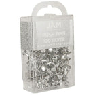 JAM Paper – Punaises, argent brillant, 3 paquets de 100, total de 300 (222419054g)-Fini : lisse