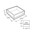 Azar Displays – Plateau étroit de luxe, 5,88 x 5,75 po, 4/paquet (556204)-Dimensions : 5,88 larg. x 5,88 prof. x 2 haut. (po)