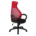 Brassex - Chaise de bureau executif Sergio, noir/rouge-Accoudoirs fixes