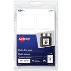 Avery – Étiquettes multi-usage carrées, amovibles, écrire ou imprimer, blanc, 1 1/2 po x 1 1/2 po, paq./90 (2374)-Amovible