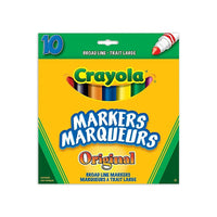 Crayola - Marqueurs Original à trait large - Paquet de 10-Boîte de 10 marqueurs à encre non lavable