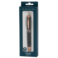 General Supply Goods + Co Stylo à bille rétractable, 1,0 mm - Noir/or rose-Stylo à bille rétractable
