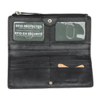 Roots - Portefeuille slim pour femme avec fermeture éclair sur le dessus - Noir-6 emplacements pour cartes de crédit