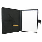 Ashlin® – Porte-tablette à deux volets RAFERTY, avec bloc-notes, (F7550-49-01)-Cuir Napa Georgio pleine fleur noir minuit, parfait pour folios et accessoires en cuir. Ce matériel est doux mais durable. Cuir de luxe d'ASHLIN.