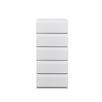 Simply - 5 Tiroir Métal Rang - Blanc-Armoire utilitaire à 5 tiroirs