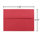 JAM Paper - Enveloppes A7, 5 1/4 po x 7 1/4 po, rouge Noël, recyclées, paq./100 (15945g)-Ouverture : format livret